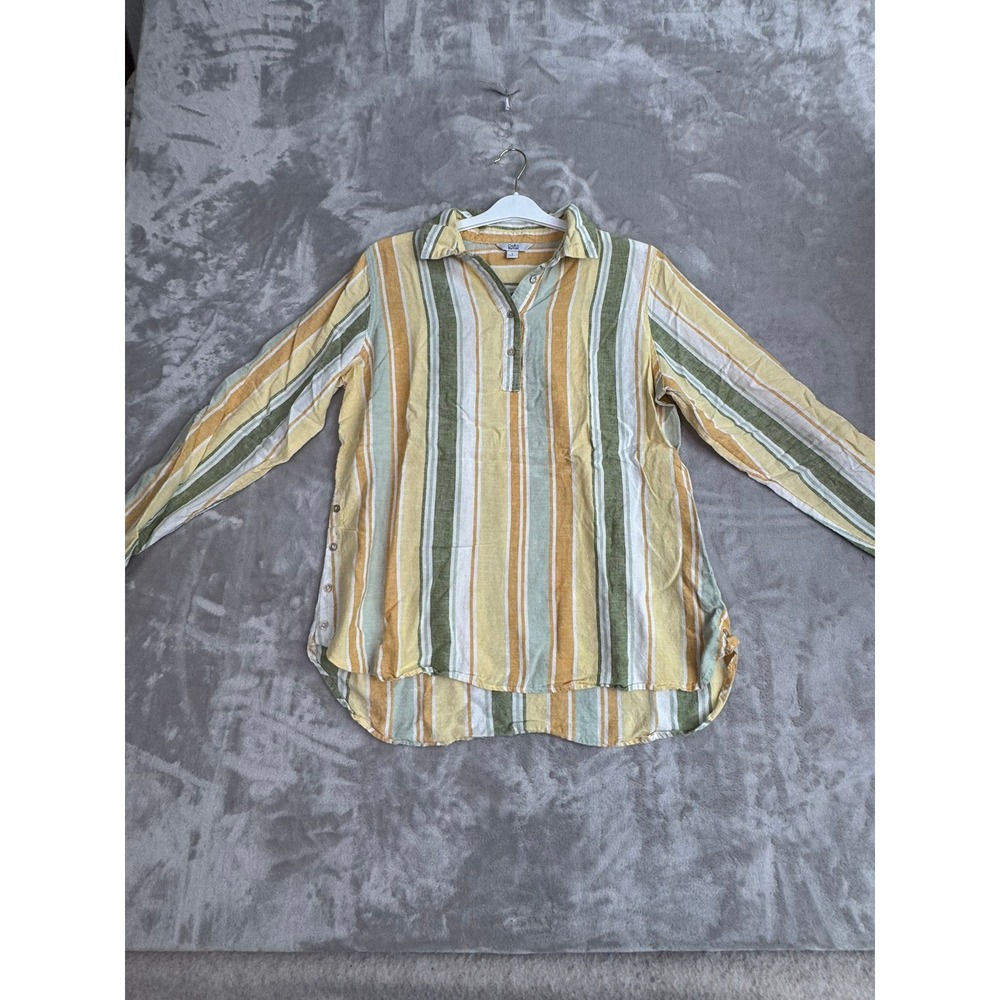 Croft & Barrow Striped Linen Blend Pullover Tunic Shirt Womens Size‎ Small